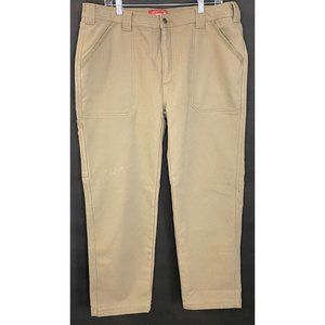 Coleman Pants Mens 36x32 Tan Canvas Fleece Lined Workwear Outdoor Stretch Chino